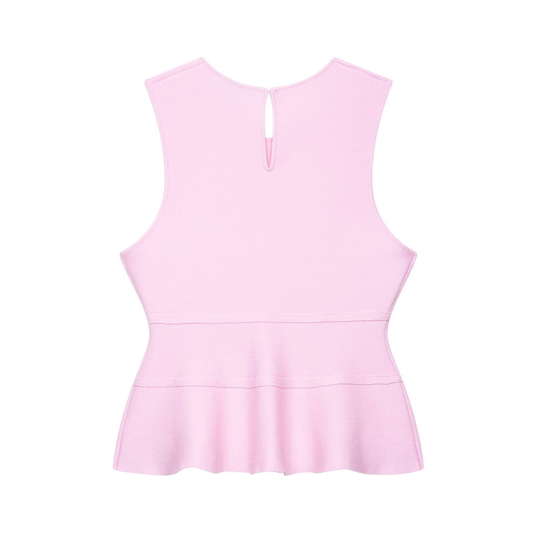 Femme Peplum Striktop med Sløjfedetalje Stilla