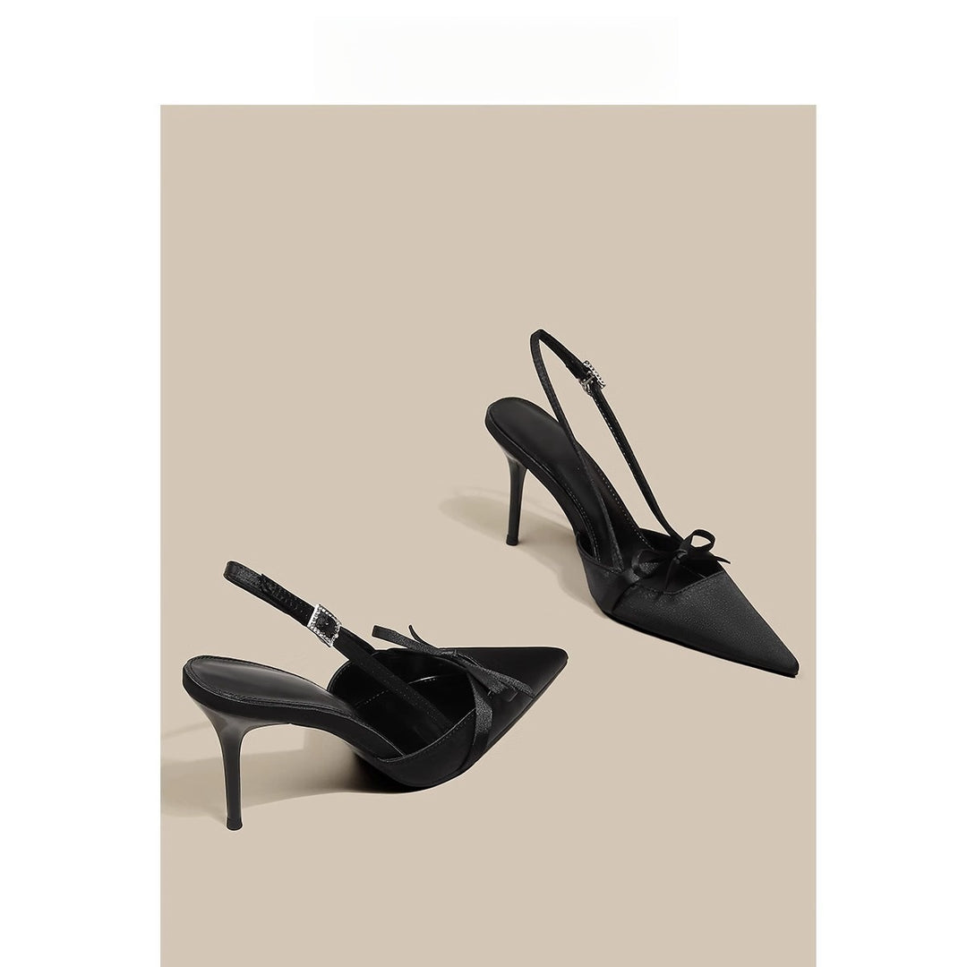 Dame Slingback-hæle med spids tåområde og elegant sløjfedetail Stilla