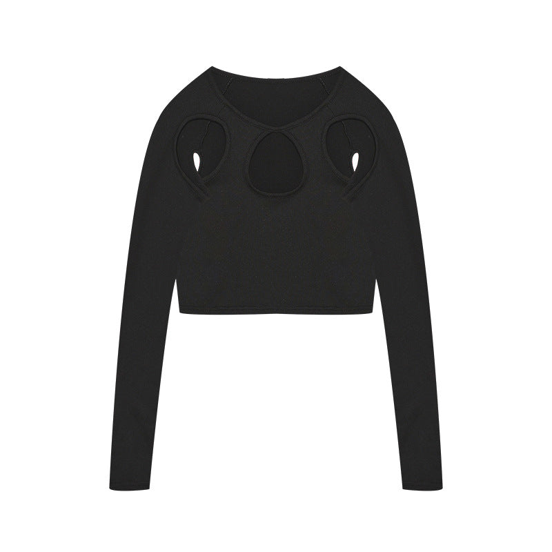 Dame Cut-Out Langærmet Crop Top Stilla