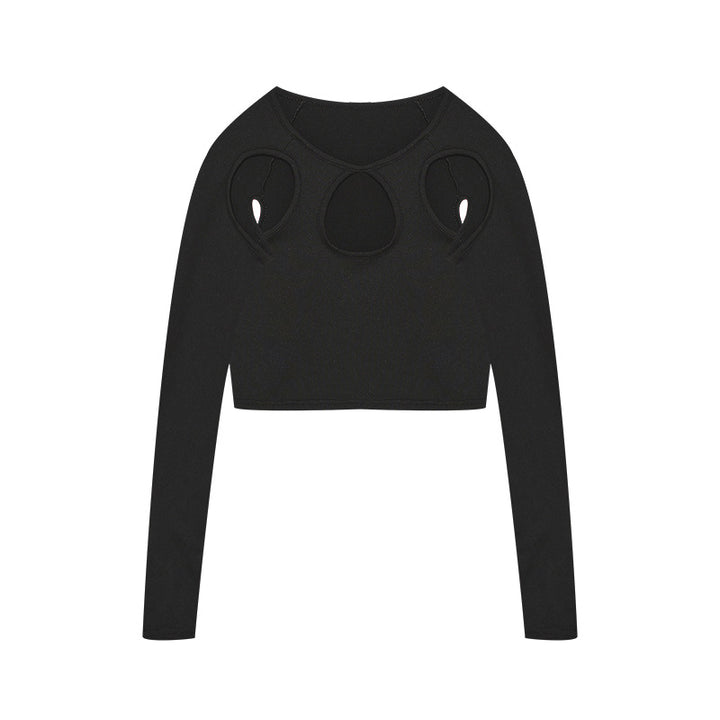 Dame Cut-Out Langærmet Crop Top Stilla