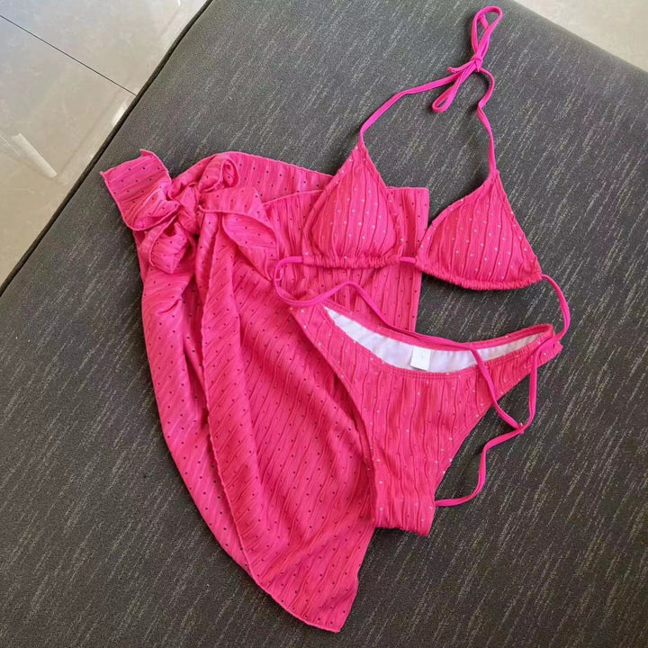 Dame bikini-sæt med dekorativ nederdel og raffinerede stropper Stilla