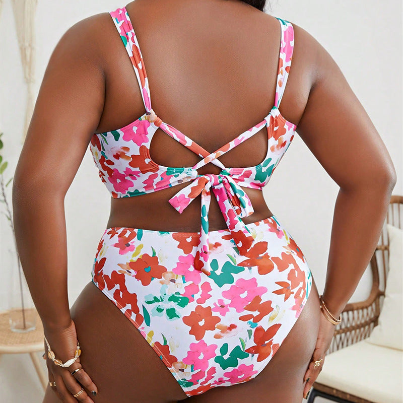 Dame bikini-sæt med fashionabelt crop-top og højskåret underdel Skovae