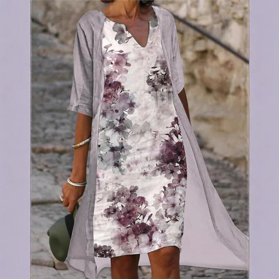 Dame let sommerkjole med blomstret design Stilla
