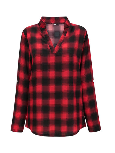 Dame fritidsbluse med V-hals Stilla