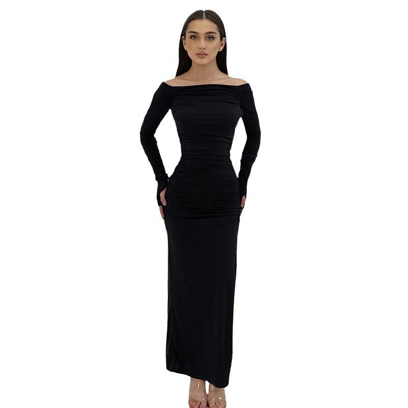 Damer Elegant Maxikjole med asymmetrisk design og rynkede detaljer Stilla
