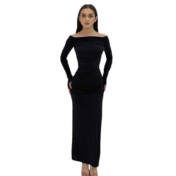 Damer Elegant Maxikjole med asymmetrisk design og rynkede detaljer Stilla