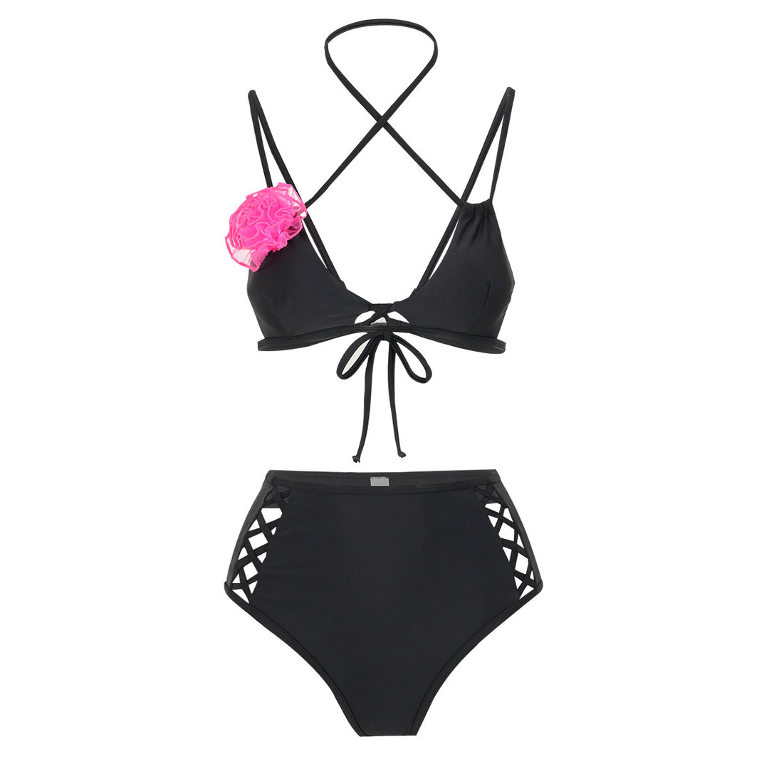Dame bikini-sæt med raffineret indpakningsskørt og sommerligt bustier-overdel Stilla
