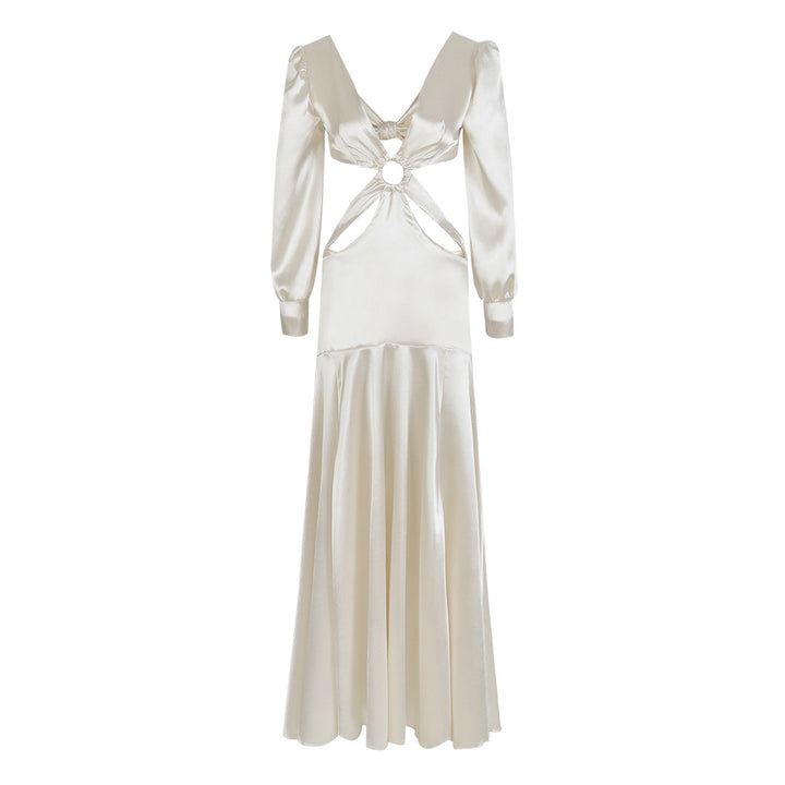 Dame maxikjole med elegant cut-out-design og dyb v-udskæring Stilla