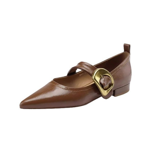 Damer Elegante Spidse Tå Slingback Ballerinaer med Justerbar Rem Stilla