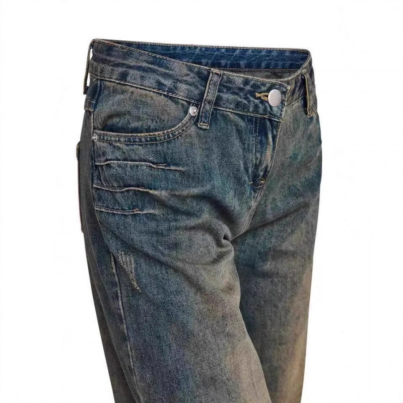 Kvinder Vintage Højtaljede Lige Jeans Stilla