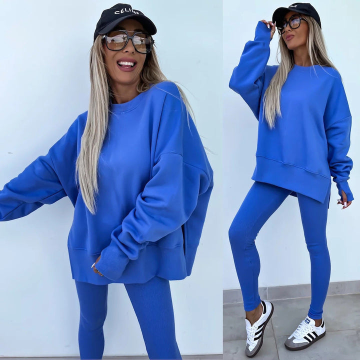 Stilla | Casual Løs Sweatshirt Bukser Sæt