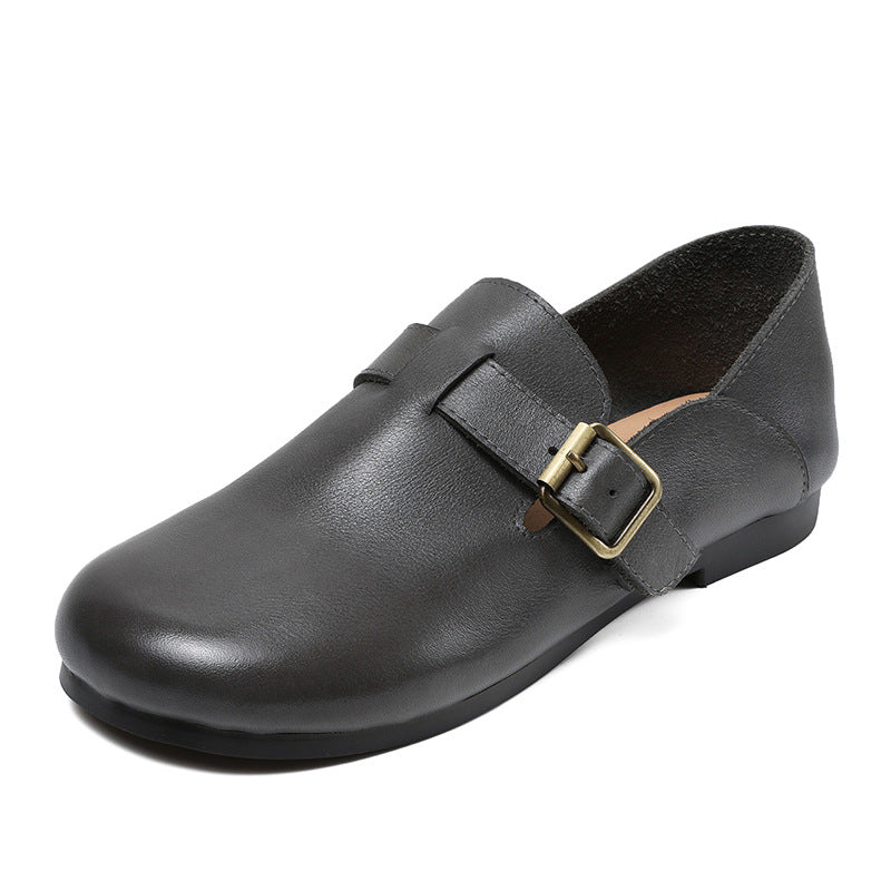 Dame læder slip-on clogs med smart spænde-detalje Stilla