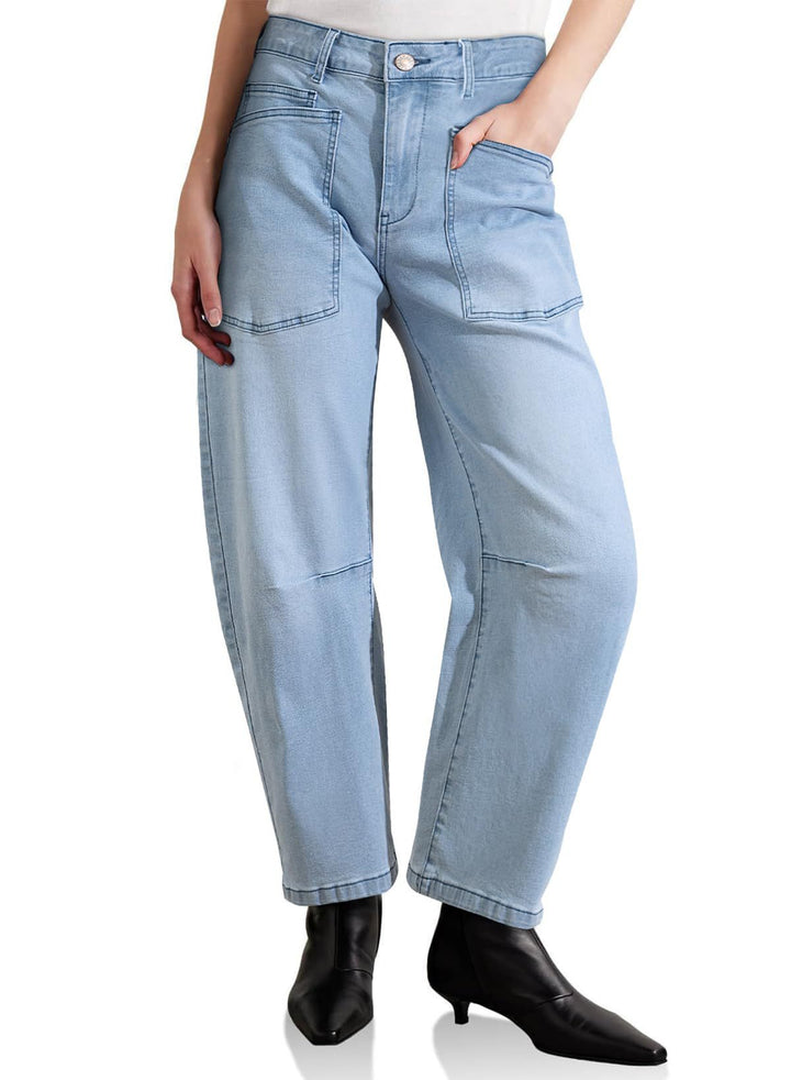 Dame Mode Cargo-Jeans med løs pasform og store lommer Stilla