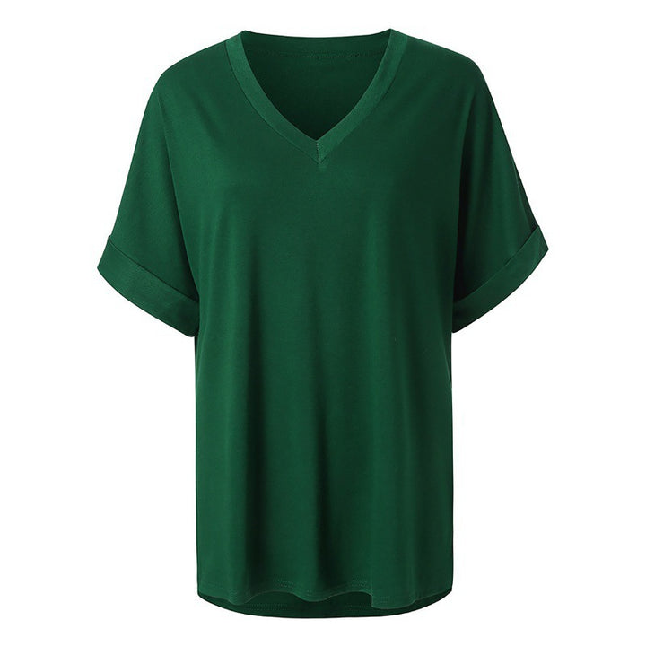 Dame Casual V-hals Løs Top Stilla