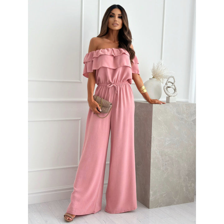 Dame Off-Shoulder Rynkede Jumpsuit Stilla