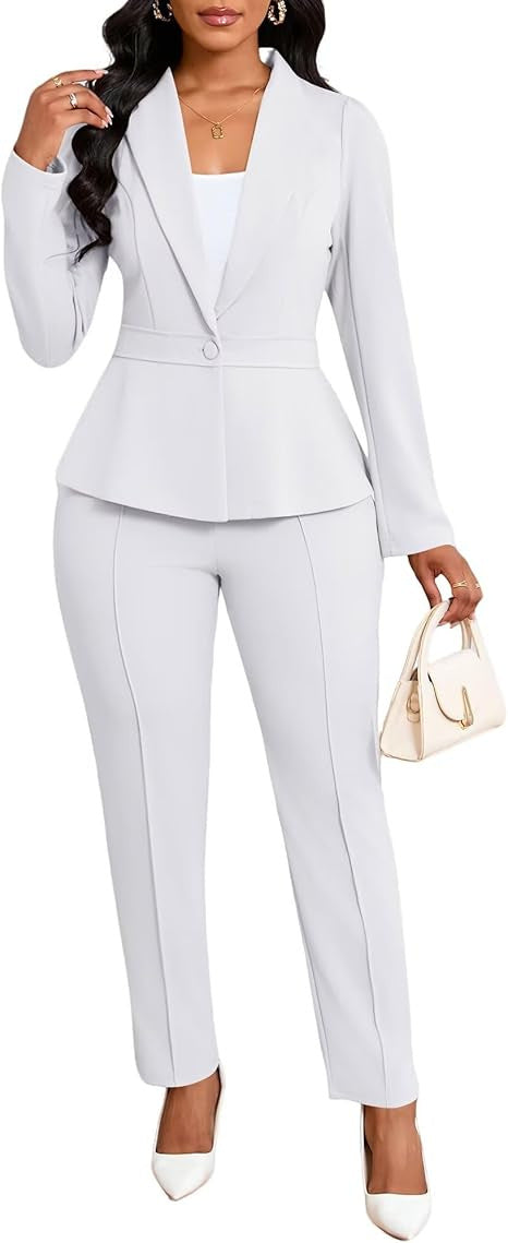 Kvinder elegant peplum blazer og bukser sæt Stilla