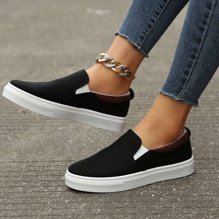 Dame Slip-On Sneakers i elastisk materiale med polstret indersål Stilla