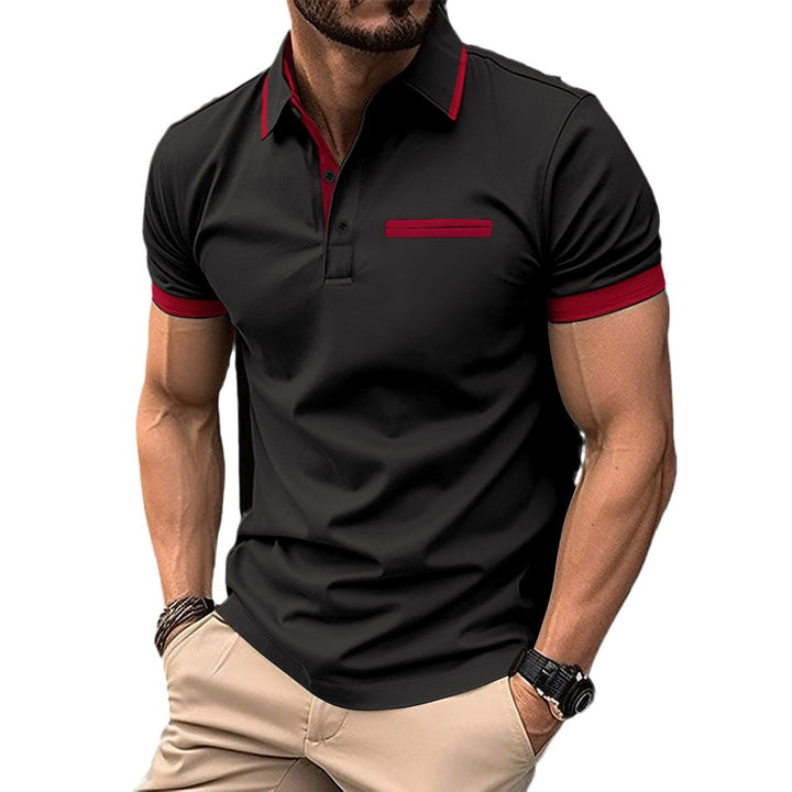Herrer polo shirt med fashionable kontrastdetaljer og kvalitetsbomuld Stilla