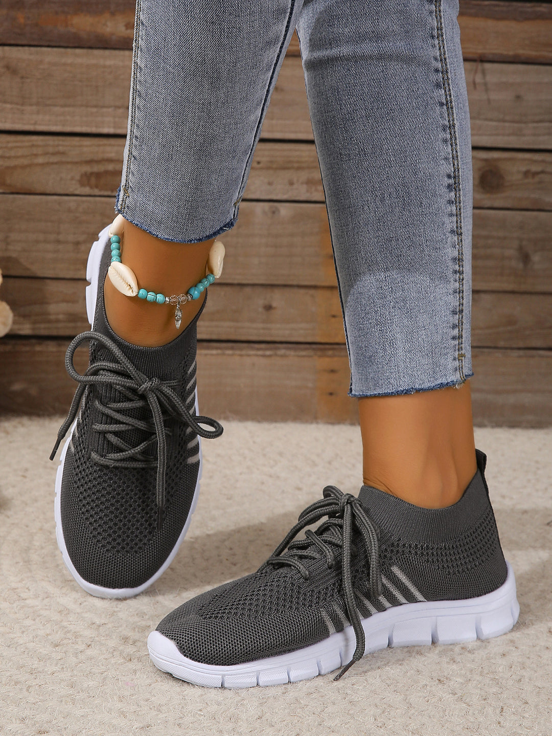 Dame komfortable og åndbare sneakers med elastisk netstof Stilla