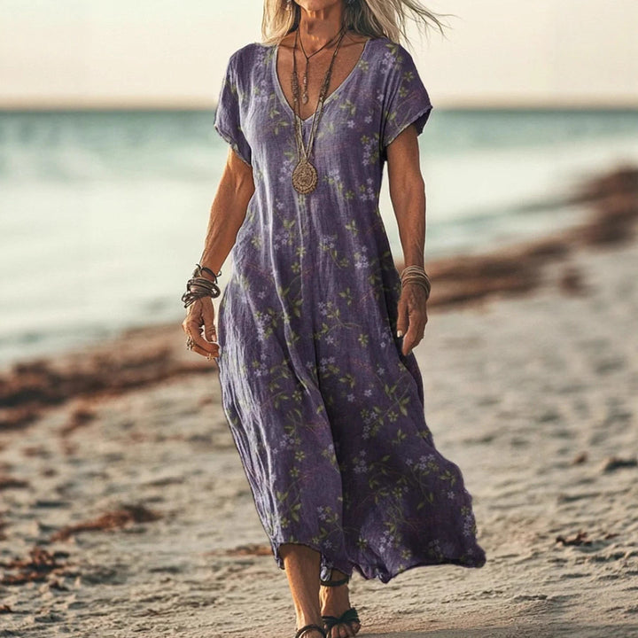 Dame Luftig Sommerkjole med floral design Stilla