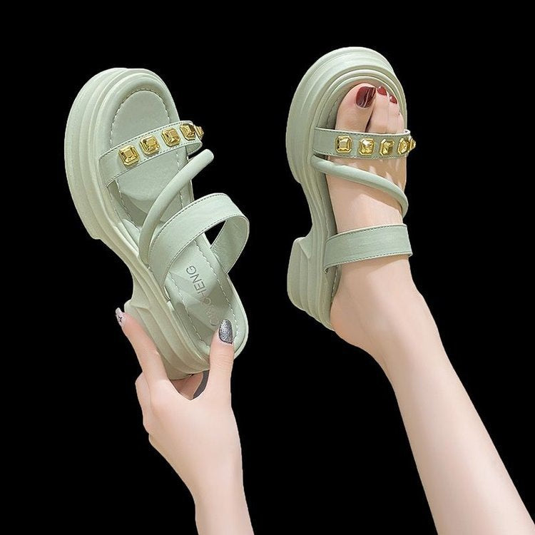 Dame Trendy platform-sandaler med gyldne accenter og komfortabel dæmpning Stilla