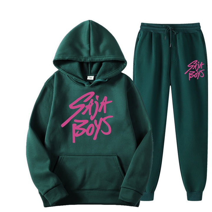 Kvinders hoodie og joggersæt med moderne grafisk print Skovae
