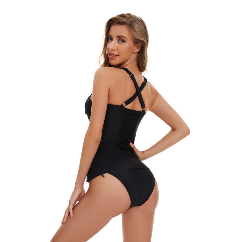 Dame Tankini med elegant rynkning og justerbare stropper Stilla