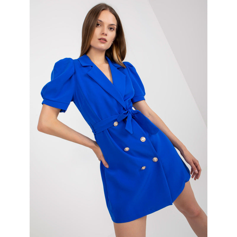Dame Blazer-kjole med elegant talje og puffærmer Stilla