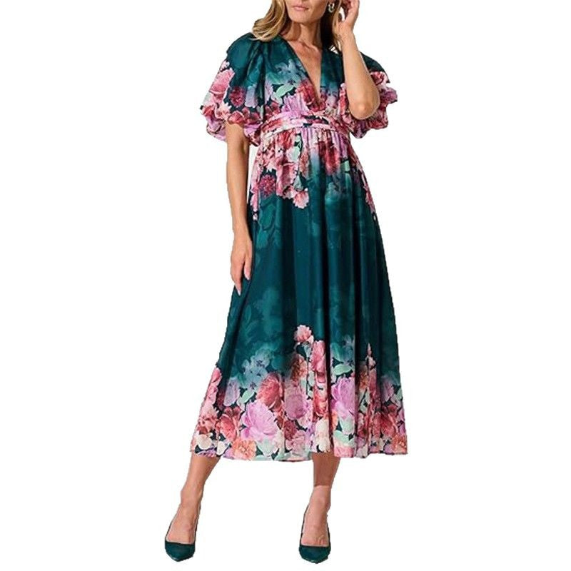 Dame maxikjole med blomsterprint Stilla