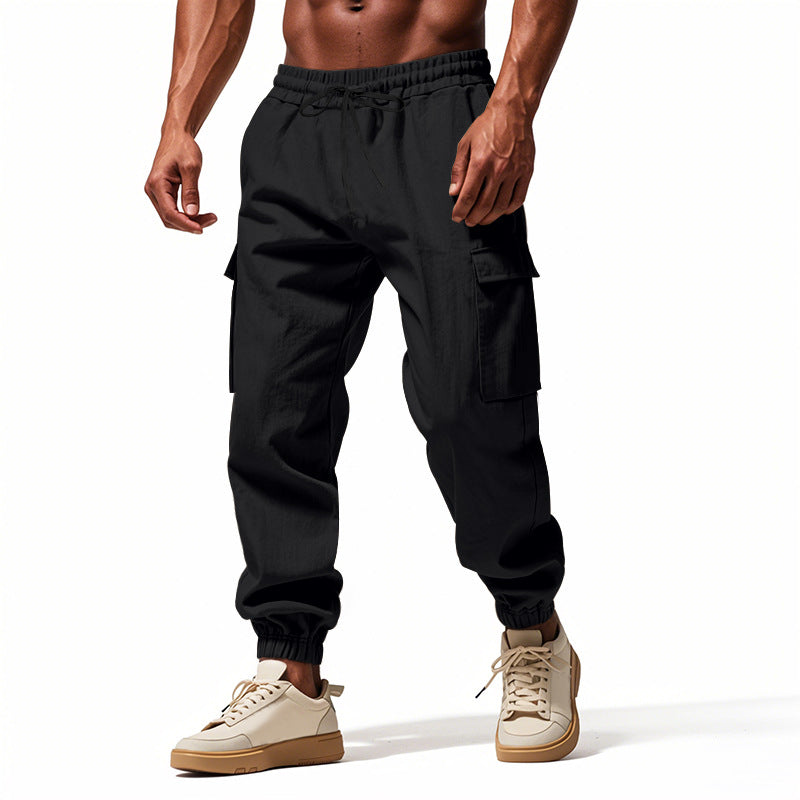Herrer Cargo-joggingbukser med elastisk talje og multifunktionelle lommer Stilla