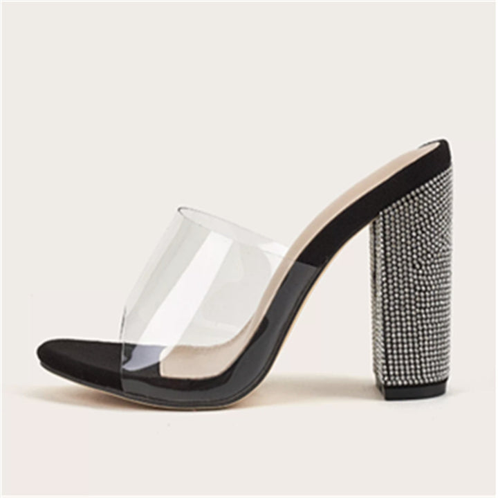 Dame Transparente Glamour-Pumps med Funklende Hæl Stilla