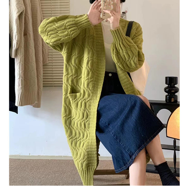 Femme Kabelstrik Længere Cardigan Stilla