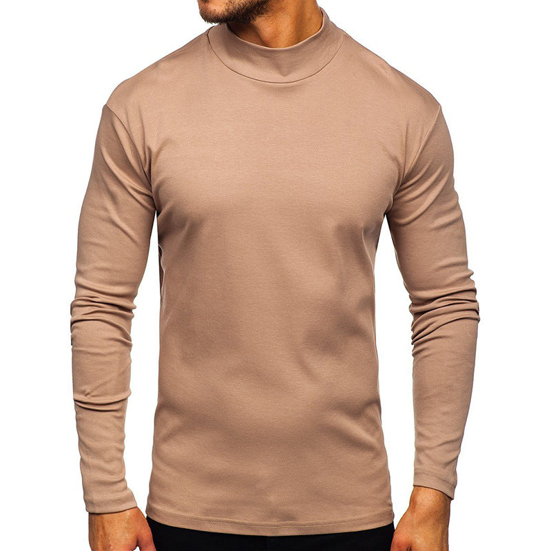 Herrer langærmet T-shirt med høj krave og funktionelt design Stilla