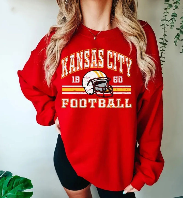 Kvinder Oversized Sweatshirt med nostalgisk fodboldmotiv Skovae