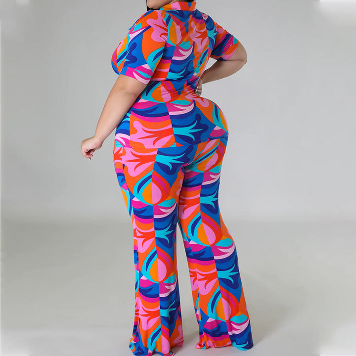 Dame Casual Overall med farverig grafisk print Stilla