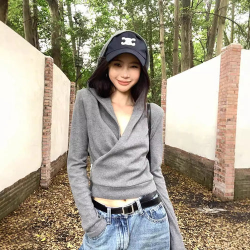 Kvinders casual hoodie med dyb halsudskæring Stilla