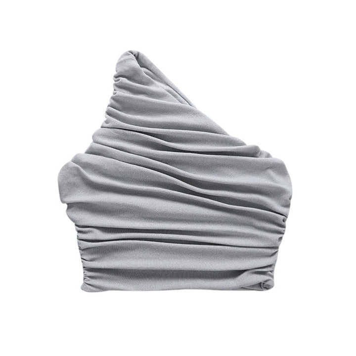 Dame En-Skulder Skinnende Crop Top Stilla