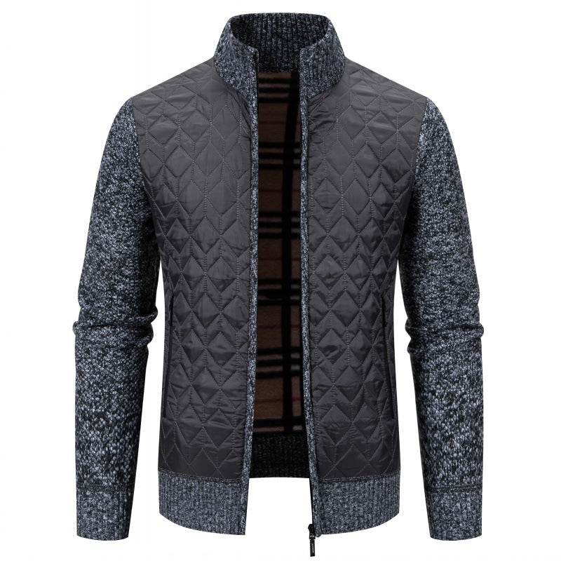 Herrer quilted hybridjakke med lynlås foran Stilla