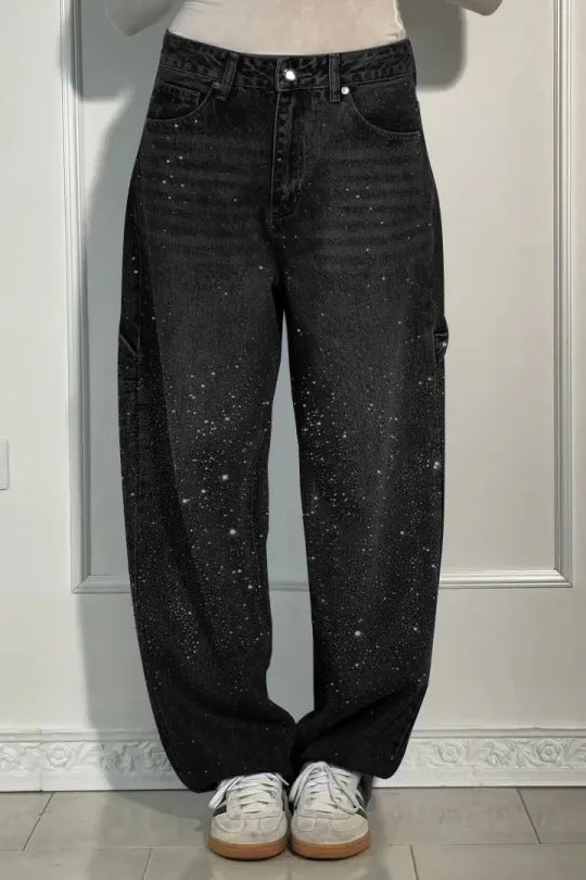 Kvinder Glitrende Baggy Jeans Stilla