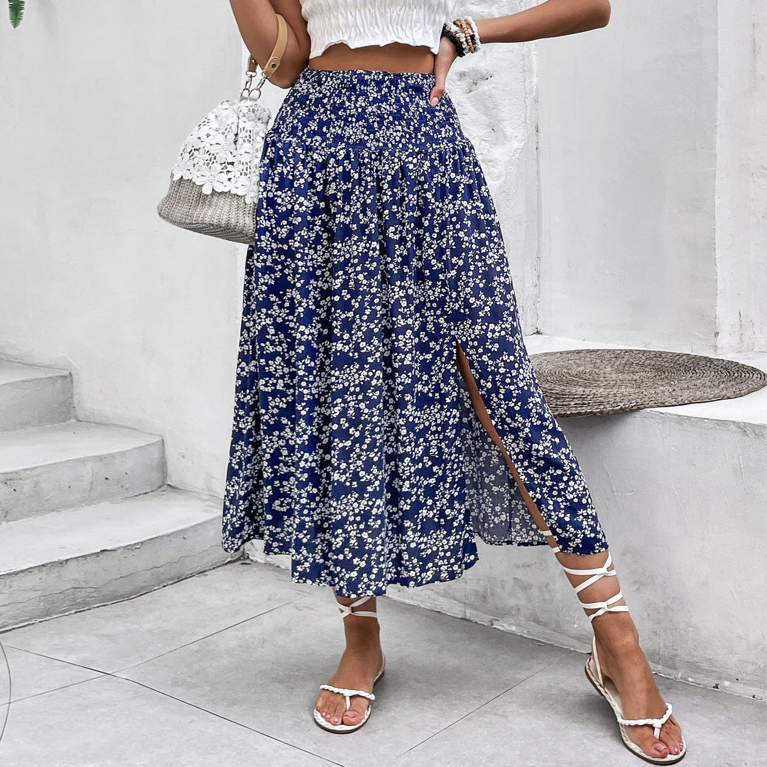 Dame Floral Print Split Maxi Skirt Stilla