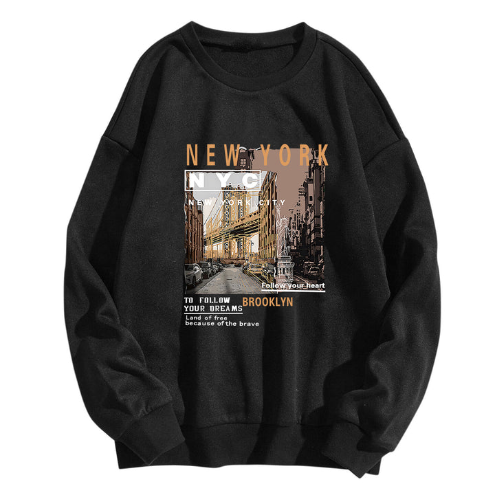 Damer komfortabel sweatshirt med NYC motiv Skovae