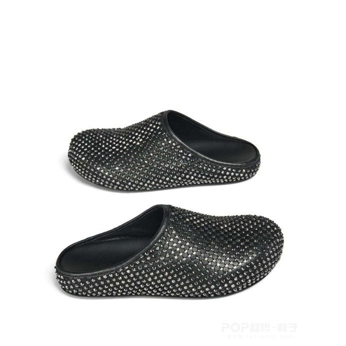 Femme Funklende Strass Clogs Stilla