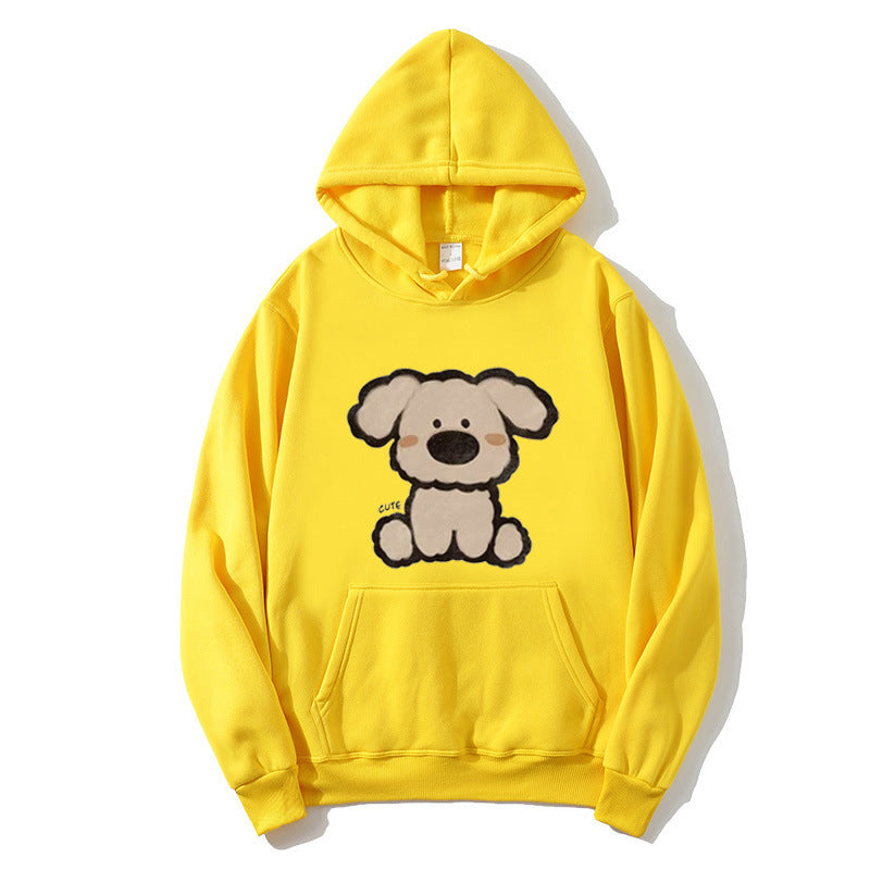 Dame hætte sweatshirt med sødt hundedesign Skovae
