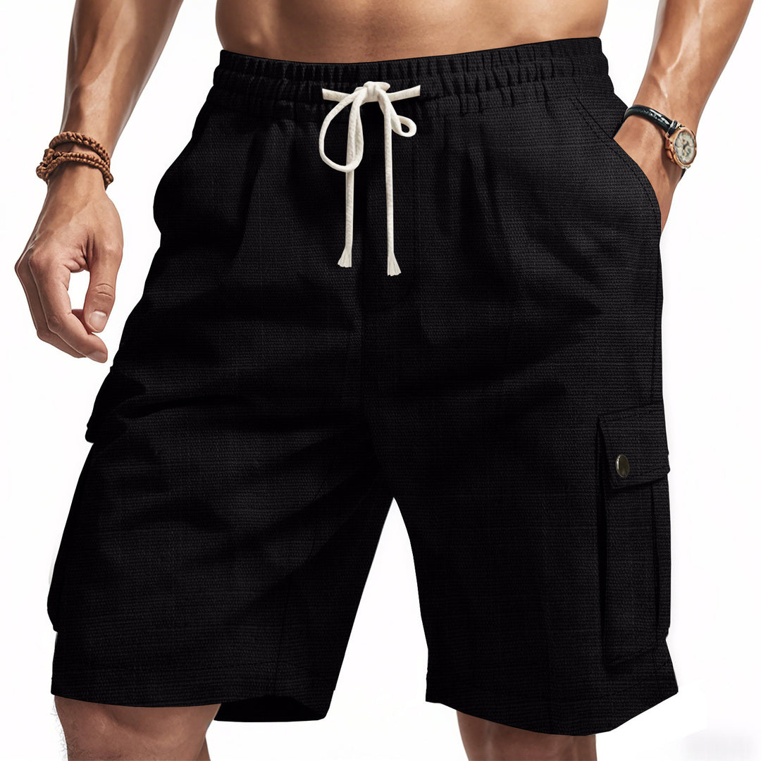 Herrer afslappede cargo-shorts med elastisk talje og praktiske lommer Stilla
