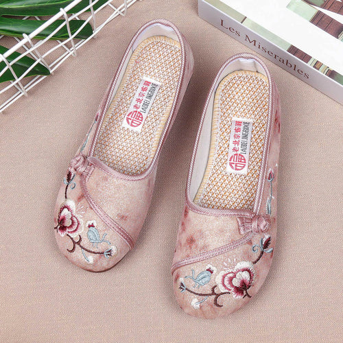 Dame Ballerinas med elegant broderi Stilla