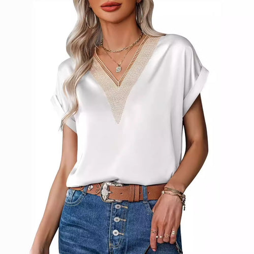 Damebluse med elegant spidsbesætning Skovae