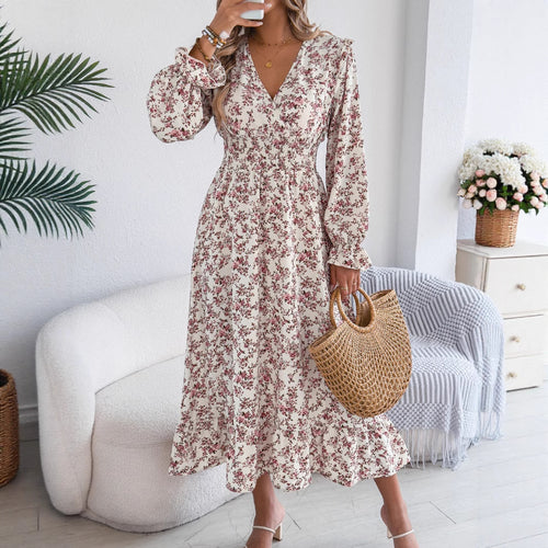 DameMaxikjole med blomsterprint Stilla