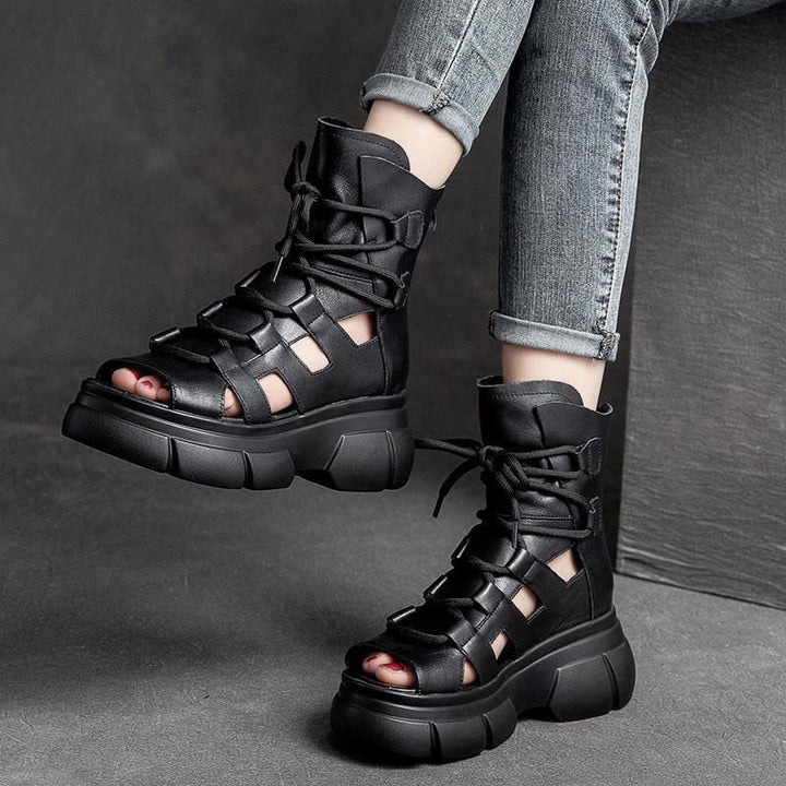 Dame trendy Chunky Sandaler med åbne tæer og sporty snøredesign Stilla