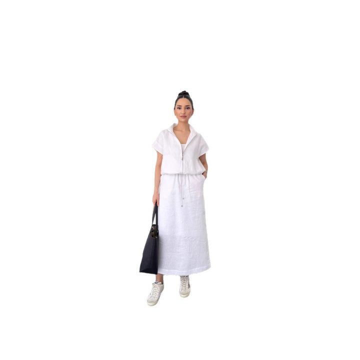 Dame stilfuld Zip-Up Midi-Kjole Stilla