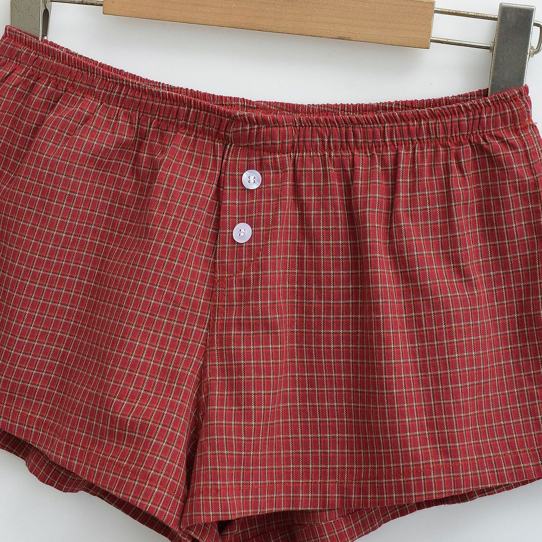 Dame Behagelige Rude Shorts i klassisk snit med elastisk linning Stilla
